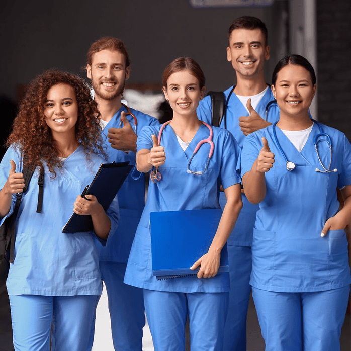Caregiver and client in a supportive setting